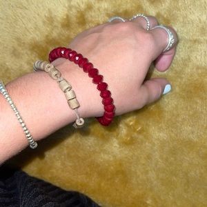 Red glass bracelet